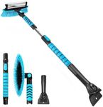 Yougfin 3 in 1 Snow Brush Ice Scraper for Car, Blue 42 Inch