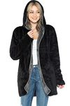 Safus Wearable Blanket Hoodie in Thick Fleece Jacket with Pocket - Black - Small/Medium Size - for Women and Men, Warm and Cozy