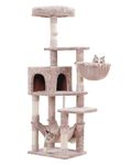 Hey-brother Cat Tree with Large Hammock, Multi-Level Cat Tower for Indoor Cats, Cat Condo with Sisal-Covered Scratching Posts and Top Perch, Muchroom MPJ050MU