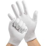 White Gloves, 7 Pairs Thicken Cotton Gloves, Moisturizing Gloves Overnight, One Size Fit White Gloves Women and Men, Washable Cotton Gloves Eczema Gloves, White Cotton Gloves for Dry Hands (7 Pairs)