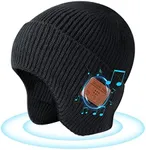 Bluetooth Beanie Hat with Headphones, Wireless Winter Hat Built-in Microphone and Stereo Speakers (Black)