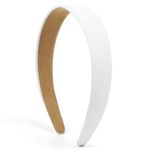 TERSE White Headband for Women 1 inch Wide White Women’s Headband Faux Sueded Cute White Headbands for Girls