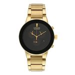 Citizen Stainless Steel Analog Black Dial Men Watch-At2242-55E, Gold Band