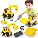 High Trusted New Construction Toy Vehicle DIY Toys for Kids with Screw Driver, Fordable Construction Toy (Set of 4 - Yellow)