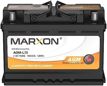 MARXON Group 48 H6 L3 Start and Stop Car Battery 12v 70AH 760CCA AGM BCI48 Maintenance Free Automotive Replacement Batteries