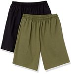 Soffe Men's Classic Cotton Pocket Short, Od Green/Black (2 Pack), Small