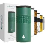 Elemental Artisan Insulated Tumbler, Triple Wall Coffee Travel Mug, Reusable Stainless Steel Coffee Tumbler with Ceramic Lid, Thermal Coffee Cups for Hot (6 Hrs) & Cold (18 Hrs), 16oz - Forest Green