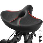 Oversized Bike Seat for Peloton Bike & Bike+, Comfort Bicycle Seat Replacement for Men & Women, Extra Wide Bike Saddle Compatible with Peloton, Echelon, Exercise, Electric, Cruiser Bikes Seat Cushion