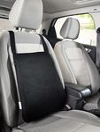 amazon basics Memory Foam Lumbar Spine Car Full Backrest Pillow | Ergonomic Design | Portable & Lightweight | Memory Foam Support | Compatible with Car (Black)