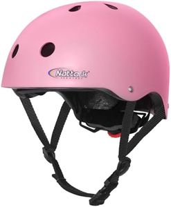 Nattork Skateboard Pink Helmet Protective Gear for Kids，Multi-Sport Scooter Helmet with Removable Liner for Bike, Scooter, Inline Skate, Roller Skate, Suitable for Kids