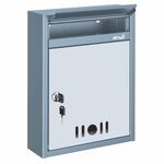 JD FRESH Wall Mount Letter Box/Mail Box/Suggestion Box/Complaint Box for Office/Post Box for Home gate with Clear Window View & Secure Key Lock - (Dark Grey) A4 Size