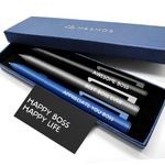 MESMOS 3pk Fancy Pens for Men, German Made Ballpoint Ink 1mm Medium Tip, Best Boss Gifts for Men, Boss Day Gifts, Gifts for Boss Male, Boss Birthday Gift for Men, Boss Day Gifts for Him