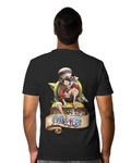 TRI VASTRAM Luffy-One Piece Black Printed Oversize Tshirt for Men and Women - Small