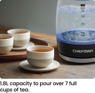 Chefman Electric Kettle 1.8L – Fast Boil, Stainless Steel