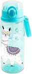 Home Tune 23oz Kids Water Drinking Bottle - Tritan BPA Free, Wide Mouth, Auto Flip Cap, Secure Lock, Easy Open, Lightweight, Leak-Proof Time Marker Water Bottle for Girls & Boys - Llama