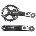 PETCHOR Square Taper Crankset MTB, Mountain Bike Single Speed Crankset, Bicycle Crank Arm Set 170mm 104BCD, 32T/34T/36T/38T Chainring & Bolts