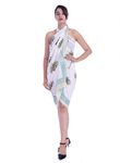 Ravaiyaa - Attitude is everything Women's Palm Tree Printed Sarong Wrap Sarong Bikini Cover Up Cotton Beach Wear Dress (White)