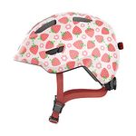 ABUS Smiley 3.0 LED Children's Helmet, Bicycle Helmet for Toddlers with Deep Fit, Child-Friendly Designs, Space for Pigtail, Unisex, Pink (rose strawberry)