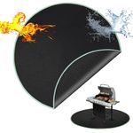 30‘’Under Fire Pit Mat for Solo Stove Bonfire, Round Fire-Resistant Under Grill Mat – Waterproof, Oil-Resistant, and Portable for Outdoor BBQs on Decks, Patios, and More