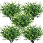 RECUTMS Artificial Outdoor Plants Artificial Flowers for Outside Artificial Plants Indoor Faux Spring Flowers Outdoor Fake Plants Flower Fillers for Bouquets Spring Vase Filler(Green)