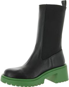 Steve Madden Women's Hesitant Fashion Boot, Black/Green, 7.5