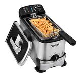 Venga! Semi-Professional Deep Fryer 3 L, Oil Filter & Container, 2000 W, Black/Silver, VG FT 3012 BS