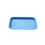 Easyinsmile Autoclavable Dental Instrument Tray Plastic Tray with Transparent Cover 1pcs/pack (F(S), Blue)