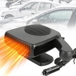 Car Heater,2 in1 Fast Heating and Cooling Fan, Outlet Plug-in Cigarette Lighte,12V Automobile Windscreen Heater,12V Fast Heating Defrost Defogger,Suitable for Trucks, SUV, Jeeps, MPV (Black)