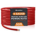 InstallGear 4 Gauge Wire (50ft) Copper Clad Aluminum CAA - Primary Automotive Wire, Car Amplifier Power & Ground Cable, Battery Cable, Car Audio Speaker Stereo, RV Trailer Wiring Welding Cable 4ga