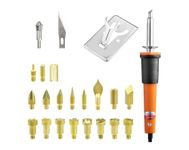 AASONS 23pc Wood Burning Tool Kit, Woodburning Pyrography Pen, Electric Hot Knife Cutter Burner For Cutting Carving Soft Thin Foam Cloth Embossing Ideal For Wood, Leather Scalding, Home DIY Welding.