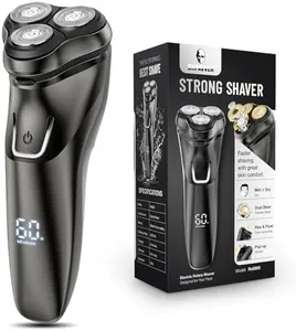 Electric Razor for Men Cordless: Wet/Dry Rotary Shaver Waterproof - USB Fast Charging & Sensitive Skin Care - Pop up Trimmer & Precision Blades Classic Black
