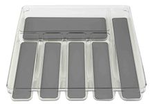 Home Basics 12" x 15" Plastic Rubber Liner Drawer Organizer, One Size, Clear