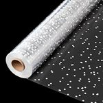 CMFYHM Clear Cellophane Wrap Roll(34" x 120’Ft) 3Mil Polka Dot Cellophane Roll, Cellophane Roll, Gift Wrap Roll, Cellophane Wrap for Gifts, Baskets, Flowers, Party Decorations