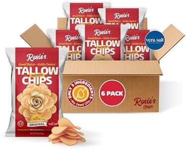 Rosie’s Chips – Kettle Cooked Chips in Grass-Fed Beef Tallow with Sea Salt – (4 Pack) 5oz Bag