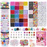 5500pcs Bracelet Making Kit,4 mm Glass Seed Beads and Letter Alphabet Beads,Expression Beads, Number Beads and Other Craft Beads, for Friendship Bracelets, Necklaces, Key Chains(A-4MM)