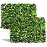 DOEWORKS Expandable Fence Privacy Screen for Balcony Patio Outdoor, Faux Ivy Fencing Panel for Backdrop Garden Backyard Home Decorations - 2PACK