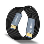 Twozoh Fiber Optic HDMI Cable 50M, 4K Fiber HDMI to HDMI Cable 4K/60Hz (4:4:4 HDR10 HDCP2.2) 1440p 144Hz 18Gbps High Speed UHD Fiber HDMI Cord