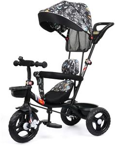 Luusa Galaxy Edition Gt-500 Tricycle Plug and Play | Tricycle with Height Adjustable Parental Control | Kids Safety Belt | Foam/Cushion Seat | Bell | 1-5 Years Old Kids | Make in India, Multicolor