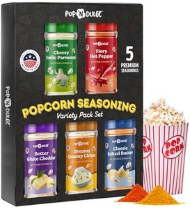 Popcorn Seasoning Popcorn Flavoring Variety Pack Gifts Set of 5 Popcorn Salt 2.5 OZ Shakers, Non-GMO Toppings, Movie Night Supplies Gift Basket, Popcorn Gift Set, Gift Ideas