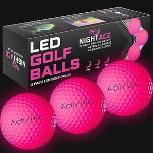 Activ Life LED Golf Balls (3 Pink) Best Glow in The Dark Golfer Gifts for Men and Women Night Golfing Unique Novelty Cool Easter Basket Stuffers Dad Presents Light Up Fun Stuff Trick Gadgets