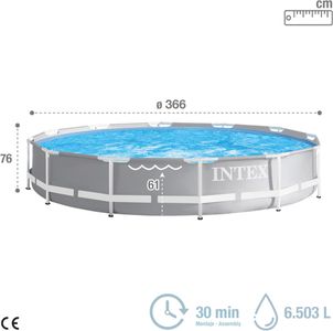 Intex 12ft Prism Frame Pool – Above Ground, 30in Depth