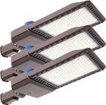 BIRITALO 300W LED Parking Lot Light Outdoor 45000LM Bright Dusk to Dawn FloodLights for Street 5500K 100-277V Commercial Security IP65 Waterproof Exterior Lighting Yard Driveway Garage Park 3 Pack