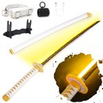 RENGENG Light Up Zenitsu Sword, 40 Inches Rechargeable Plastic Anime Replica with Belt & Stand, Original Texture Anime Sword