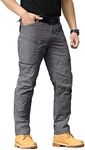 NAVEKULL Men's Hiking Tactical Pants Rip-Stop Military Combat Cargo Pants Lightweight Army Work Outdoor Trousers, Grey, 34W x 32L