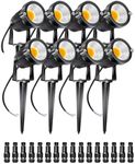 ALEDECO 5W Low Voltage Landscape Lights Outdoor 12V AC/DC LED Landscape Lighting 3000K Warm White Waterproof Garden Spotlights 500LM COB Landscape Pathway Lights for Yard,Tree,Lawn(8Pack)