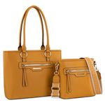 Montana West 2Pcs Handbags Sets for Women Large Tote Bags Cute Crossbody Purses, Yellow, Yellow