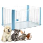 Iris Ohyama Dog Pen with Lockable Door, H60cm, Blue, Dog Cage, Plastic, Puppy Enclosure, For Rabbit Run, Indoors, Outdoors, Playpen for Dogs, Cats, Rodents, Pets, Dog Fence, Kennel, CLS-1130