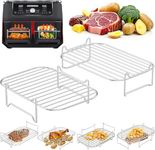 2Pcs Ninja Air Fryer Accessories, Air Fryer Racks 304 Stainless Steel, Airfryer Rack for Dual Drawer AF300UK AF400UK 7.6L-10.4L Compatible with Ninja, Cosori, Russell Hobbs Double Drawer Airfryer