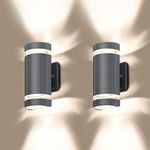 LMP 2 Pack LED Semi Cylinder Up and Down Lights Outdoor Wall Light,Body in Aluminum Waterproof Outdoor Wall Lamps,3000K 5W with Certificate ETL…