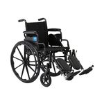 Medline Lightweight and User-Friendly Wheelchair with Flip-Back, Desk-Length Arms and Elevating Leg Rests for Extra Comfort, Gray, 20” Seat